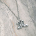 'Firecracker' - Combat Boots Antique Sterling Silver Pendant Necklace